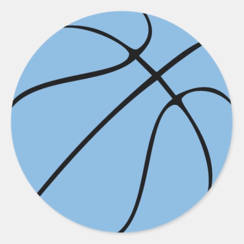 LightCarolina Blue Basketball Party or Scrapbook Classic Round Sticker