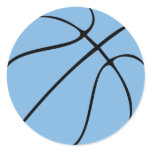 Light/Carolina Blue Basketball Party or Scrapbook Classic Round Sticker