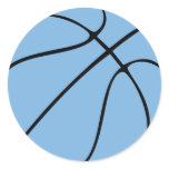 Light/Carolina Blue Basketball Party or Scrapbook Classic Round Sticker Light/Carolina Blue Basketball Party or Scrapbook Classic Round Sticker