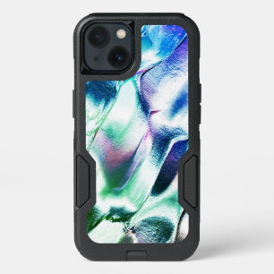 Light carved from matte metal, green to blue color iPhone 13 case