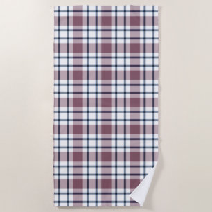 Light checkered retro pattern brown gray white beach towel