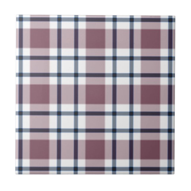 Light checkered retro pattern brown gray white ceramic tile (Front)