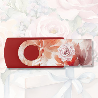 Light Cinnamon Flowers Flash Drive