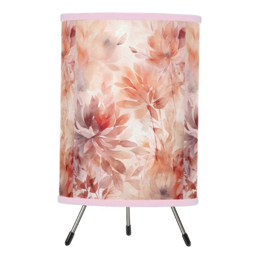 Light Cinnamon Flowers Tripod Lamp