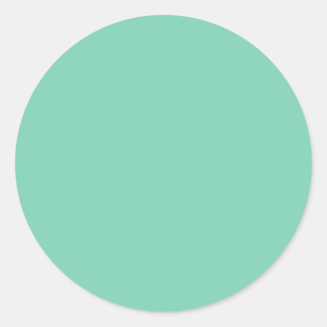 Light Coastal Green Solid Color Classic Round Sticker (Front)