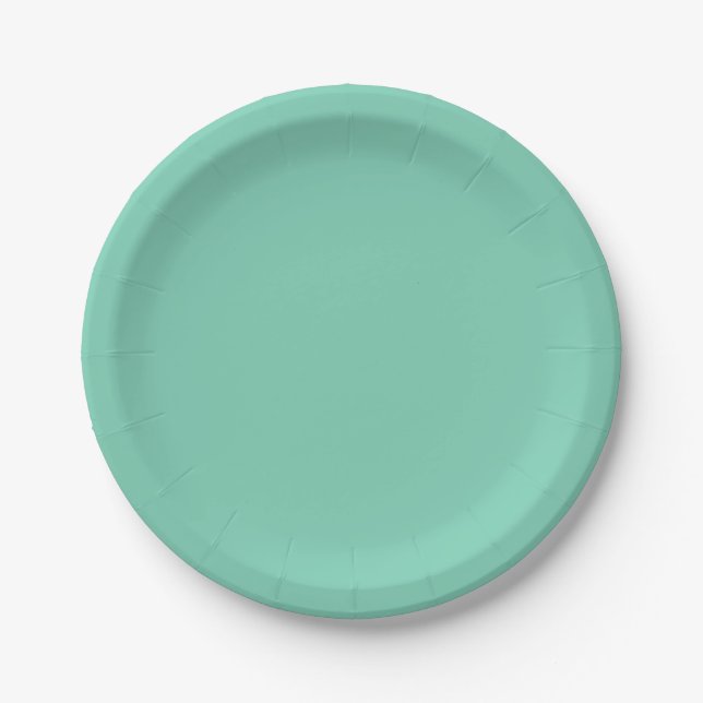 Light Coastal Green Solid Color Paper Plates (Front)