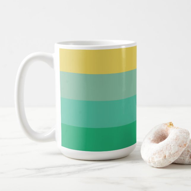 Light Color Stripes Coffee Mug (With Donut)
