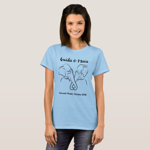 Light colored ladies tee with Maia  Guida