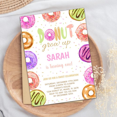 Light Colors Donut Birthday Invitations