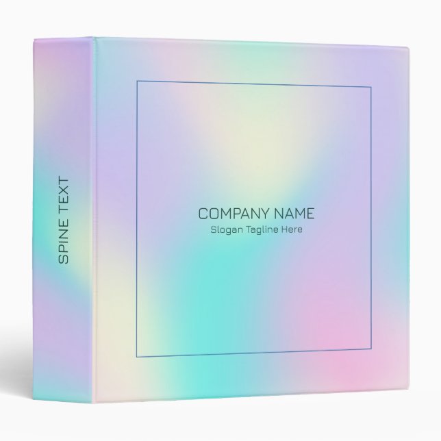 Light colors holographic background 3 ring binder (Front/Spine)
