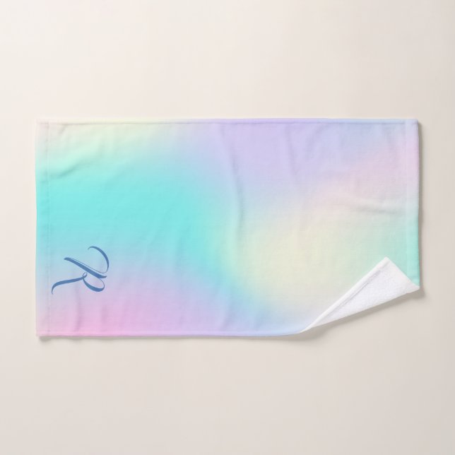 Light colors holographic background bath towel set (Hand Towel)