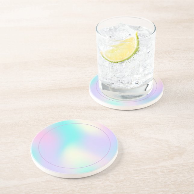 Light colors holographic background coaster (Side)