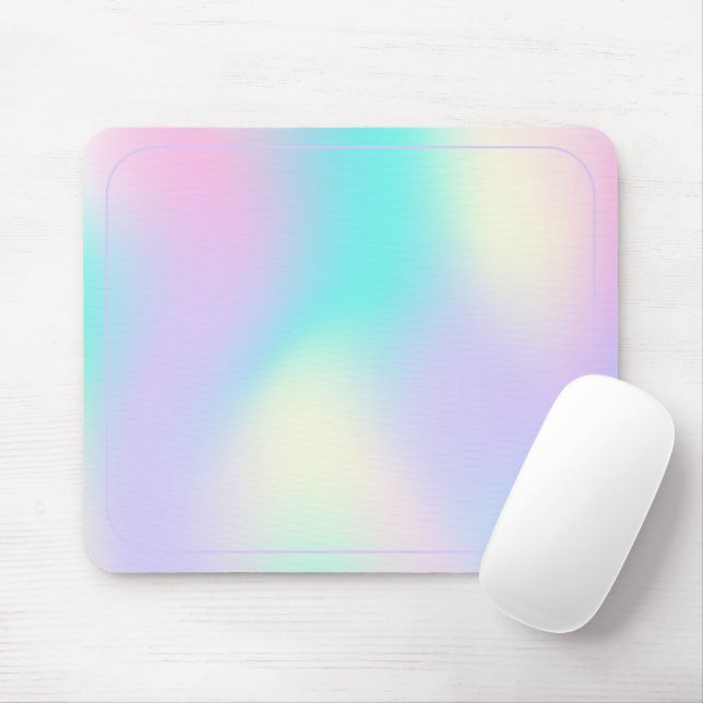 Light colors holographic background mouse pad (With Mouse)