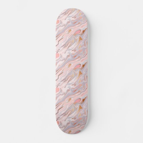 Light Colors Marble Texture Skateboard