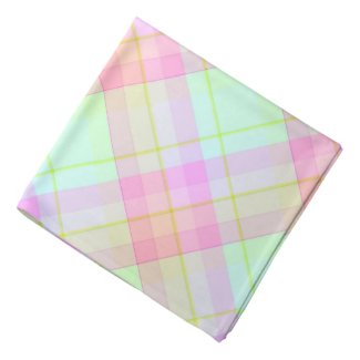 Light colors tartan pattern, pastel buffalo plaid bandana