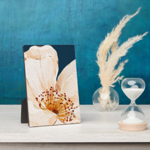 Light Colour Flower With Dark Ocean Background Plaque