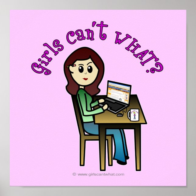 Light Computer Girl Poster (Front)