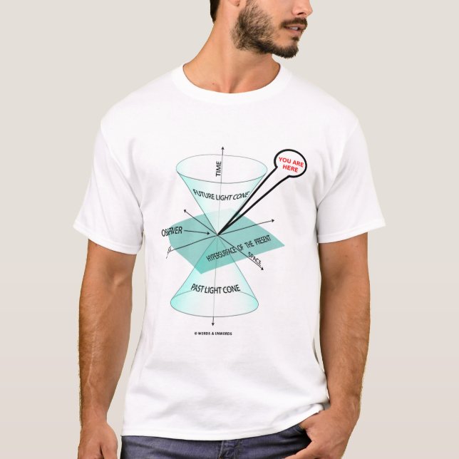 Light Cone Space & Time You Are Here (Present) T-Shirt (Front)