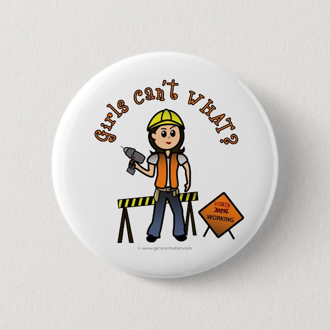 Light Construction Pinback Button (Front)