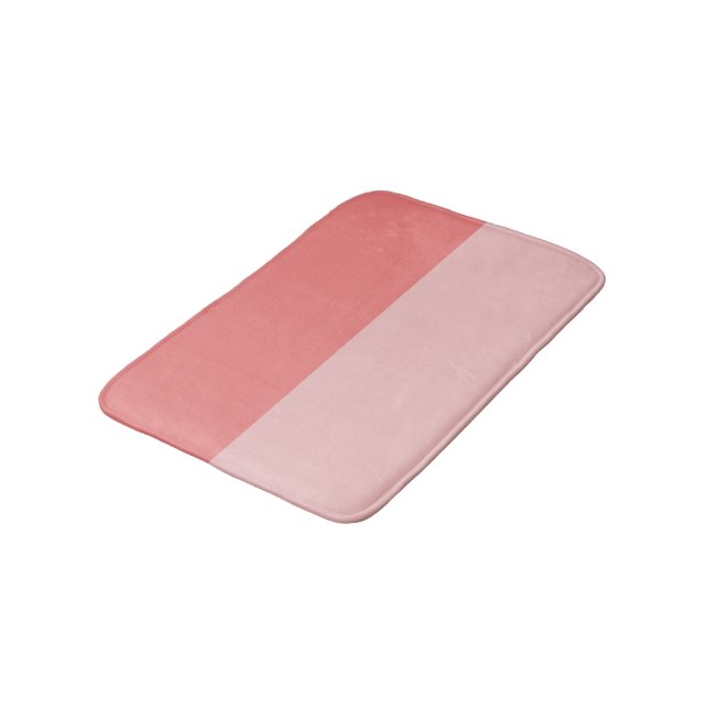 Light Coral and Baby Pink Bath Mat (Angled)