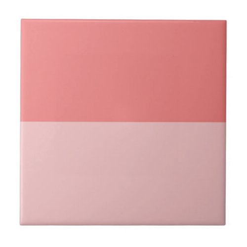 Light Coral and Baby Pink Ceramic Tile