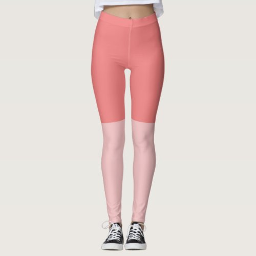 Light Coral and Baby Pink Leggings