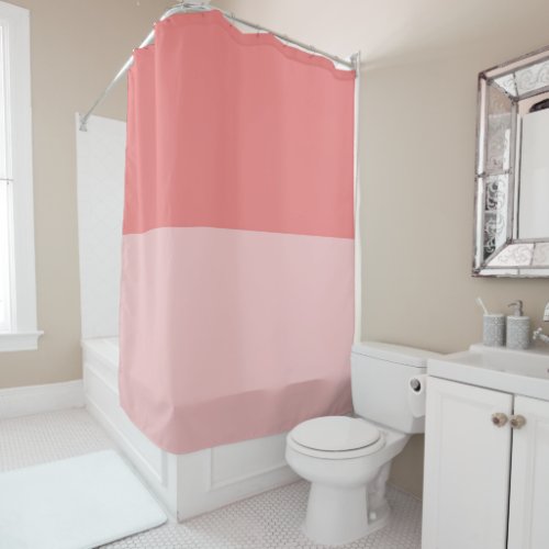 Light Coral and Baby Pink Shower Curtain