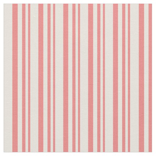 Light Coral and Beige Stripes Fabric