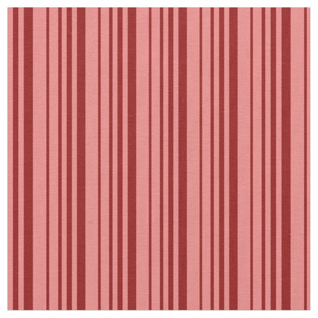 Light Coral and Dark Red Lined/Striped Pattern Fabric (Close Up)