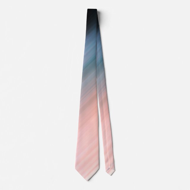 Light Coral and Gray Blue Striped Neck Tie (Front)