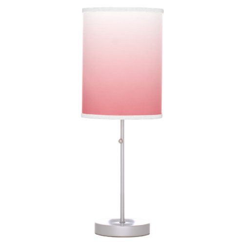 Light Coral and White Minimalist Ombre Table Lamp