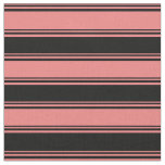 Light Coral &amp; Black Pattern Fabric