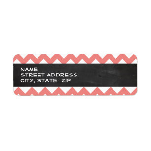 Light Coral Chevron Stripes; Chalkboard look Label