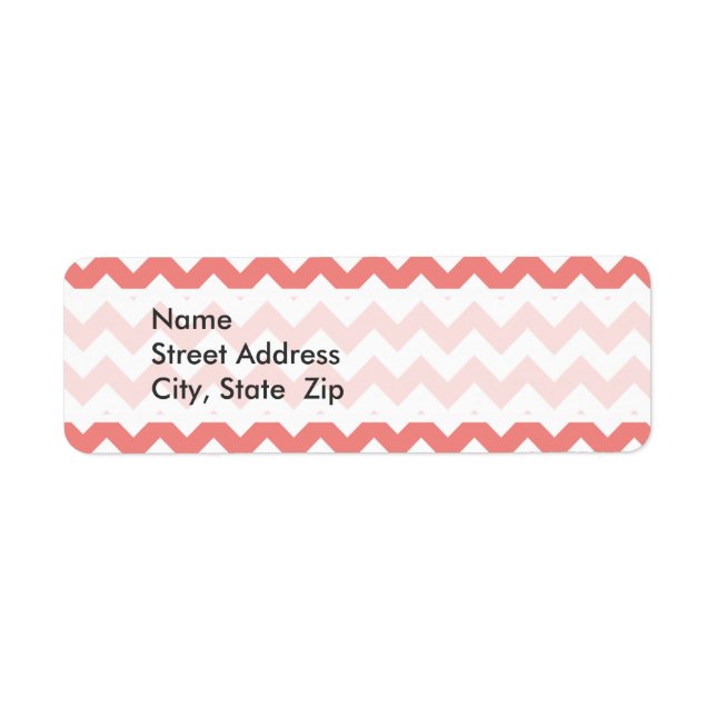 Light Coral Chevron Stripes Label (Front)