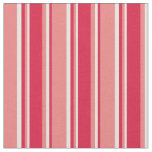 [ Thumbnail: Light Coral, Crimson & Beige Stripes Pattern Fabric ]