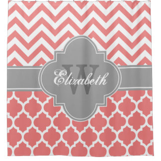 Curtains Ideas coral chevron shower curtain : Coral Chevron Shower Curtains | Zazzle