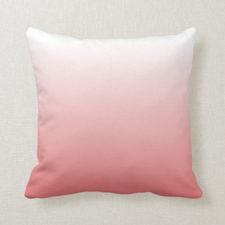 Light Coral Gradient Throw Pillow