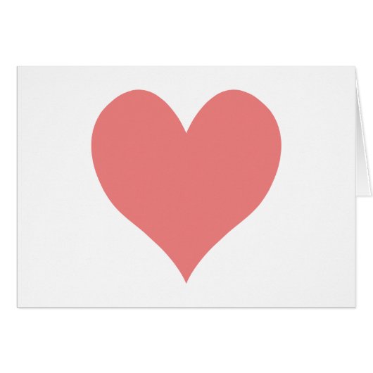 Light Coral Heart Shape Cards (Front Horizontal)