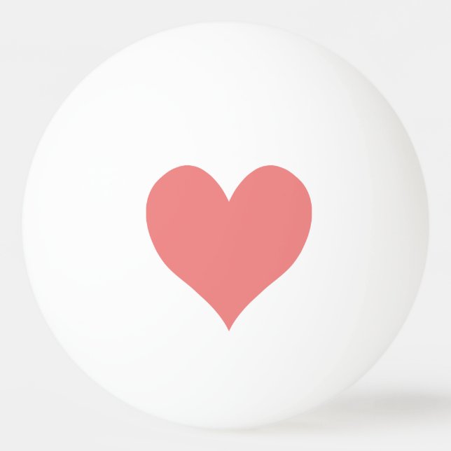 Light Coral Heart Shape Ping Pong Ball (Back)