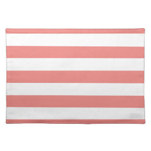 Light Coral Horizontal Stripes Placemat