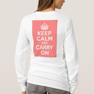 Light Coral Keep Calm and Carry On T-Shirt