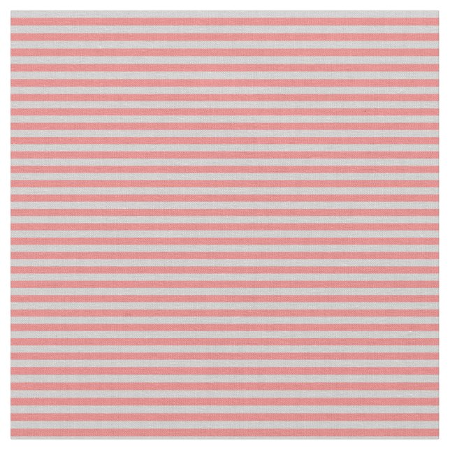 Light Coral & Light Gray Pattern of Stripes Fabric (Close Up)