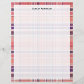 Light Coral, Navy Blue, White Preppy Madras Plaid (Front)