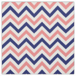 Light Coral, Navy, White LG Chevron ZigZag Sz6 Fabric