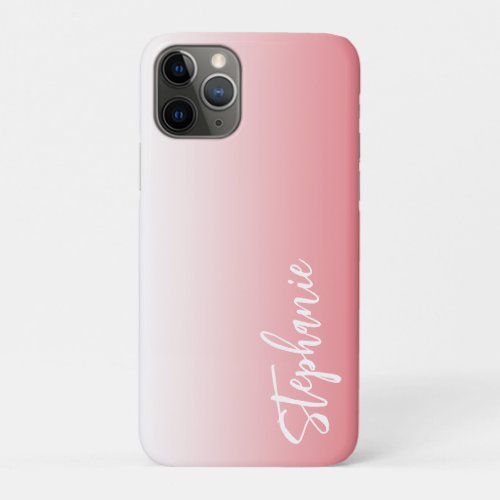 Light Coral Ombre Hand Lettering Style Script iPhone 11 Pro Case