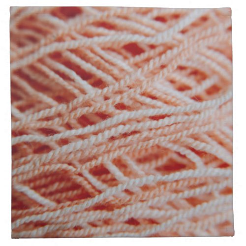 Light coral pink yarn threads photo cloth napkin