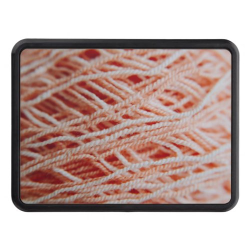 Light coral pink yarn threads photo hitch cover