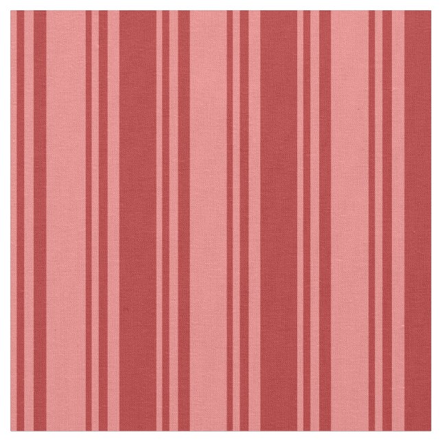 Light Coral & Red Lines Pattern Fabric (Close Up)