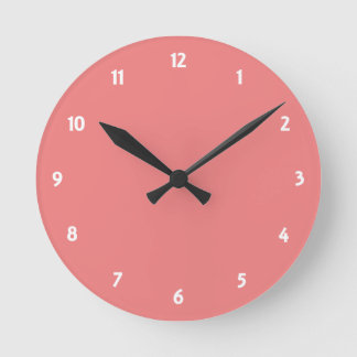 Light Coral Round Clock