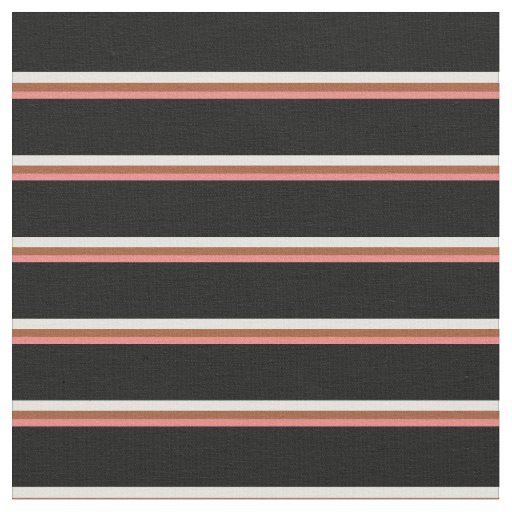 Light Coral, Sienna, Light Yellow, and Black Fabric